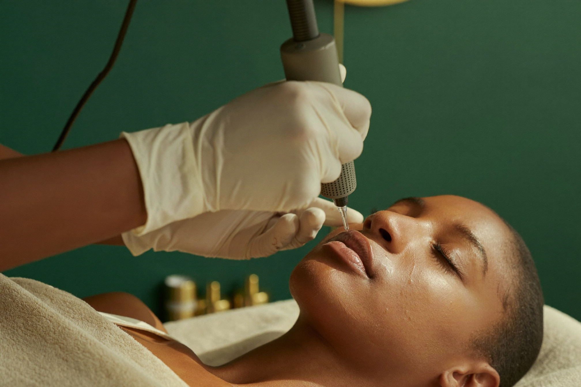 Provider performing a microneedling treatment at The Whole You Wellness Center in St. Peters, MO
